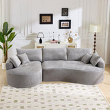 Minimalist Medium-Soft Chenille Foam 5-Seat Sofa - Omega Lifestyles