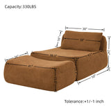 Chenille Large Medium-Soft Bean Bag Chair With Ottoman - Omega Lifestyles