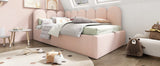Pink Velvet Upholstered Twin Storage Daybed With Metal Frame - Omega Lifestyles
