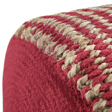 Round Braided Jute Cotton Pouf Ottoman Seat - Omega Lifestyles