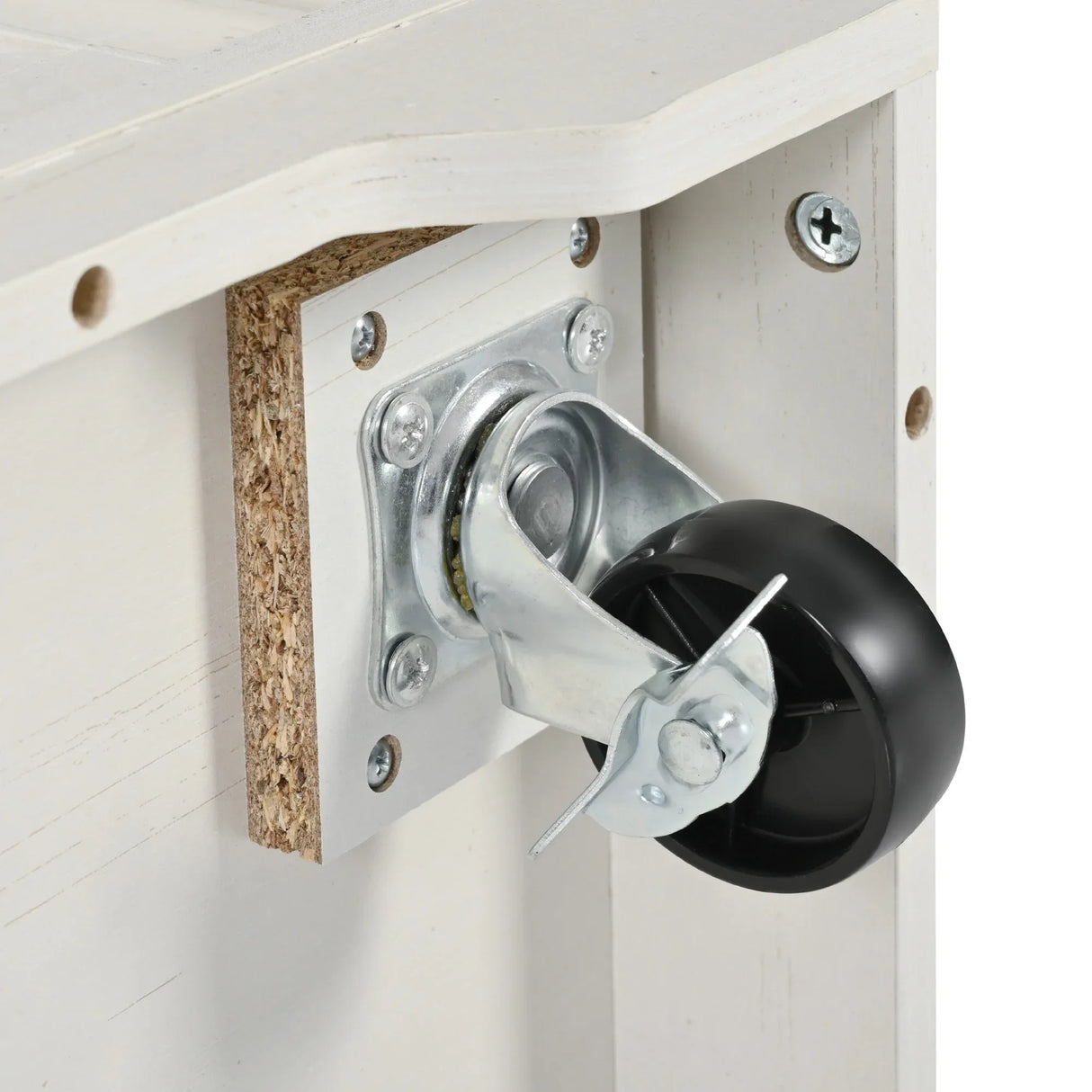 Farmhouse Kitchen Island Rolling Cart With Power Outlet - Omega Lifestyles