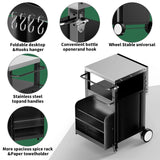 Outdoor Grill Cart Metal Storage Kitchen Island With Hooks - Omega Lifestyles