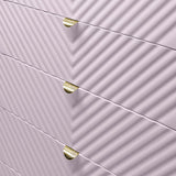 Pink High Gloss Wave Pattern 5-Drawer Chest - Omega Lifestyles