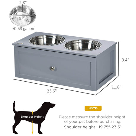 Elevated Raised Pet Feeder With Stainless Steel Bowls - Sleep Galleria