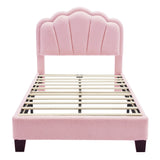 Twin Upholstered Flower-Shape Bed With LED Lighting - Omega Lifestyles