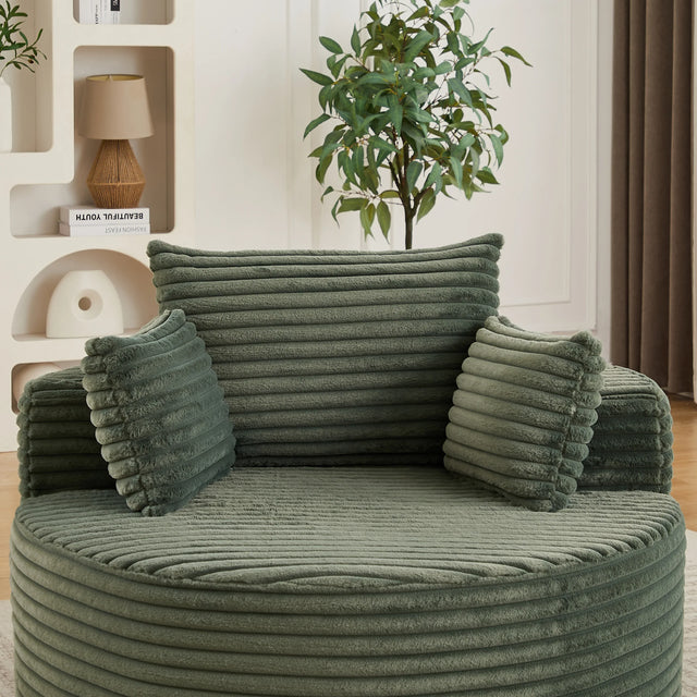 Corduroy Foam Modular Sleeper Chair No Assembly Required - Omega Lifestyles