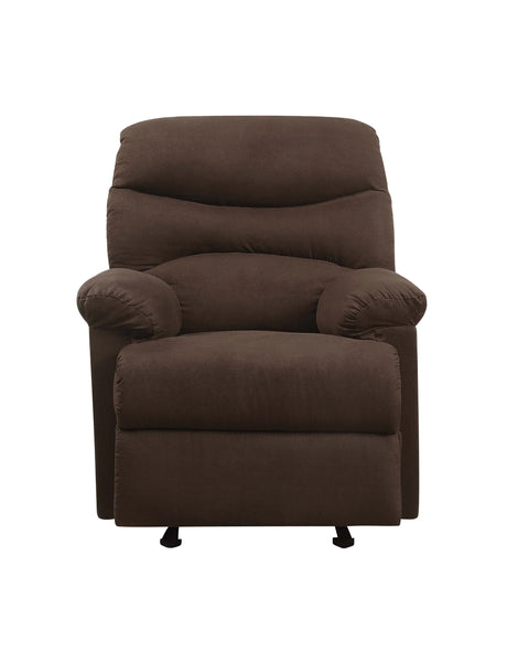 Chocolate Microfiber Motion Glider Recliner With Reclining Function - Omega Lifestyles