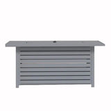 Steel Propane Outdoor Fire Pit Table With Lid Gray Steel - Omega Lifestyles