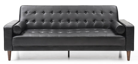 Modern Black PU Foam Upholstered Sofa Bed Seating - Omega Lifestyles