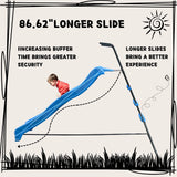 7-Foot Kids Freestanding Blue Plastic Slide Playground - Omega Lifestyles