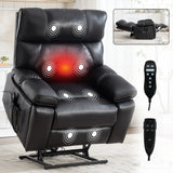 Medium Firm Faux Leather Power Lift Massage Recliner Chair - Omega Lifestyles
