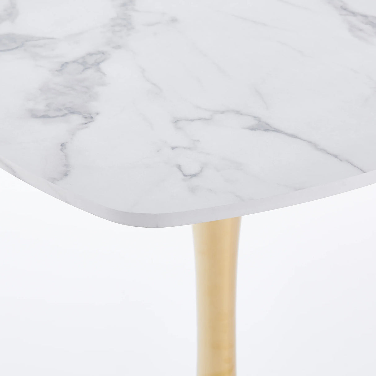 Square Tulip Modern MDF Metal Pedestal Dining Table - Omega Lifestyles