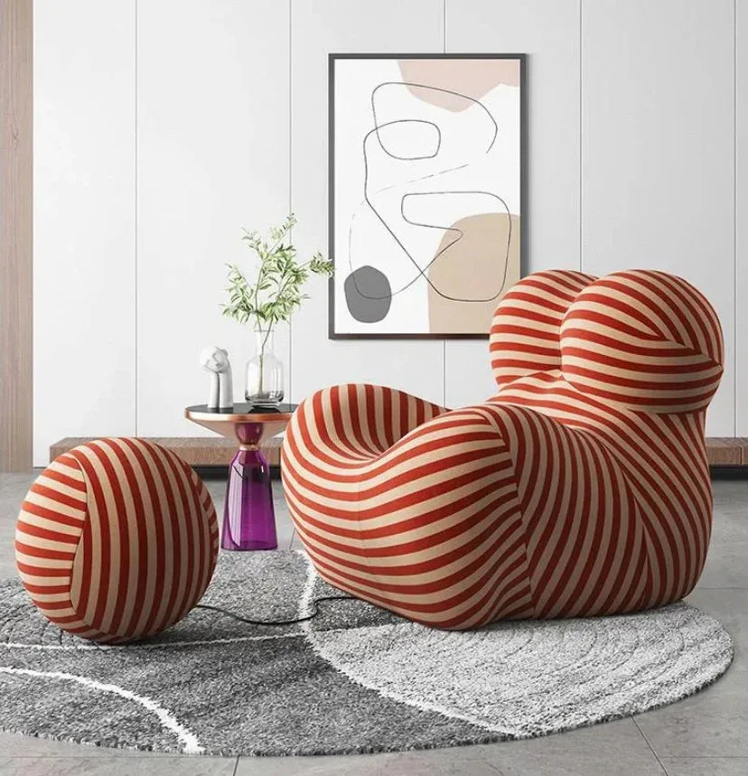 Ergonomic Red Polyester Foam Armchair With Support - Omega Lifestyles