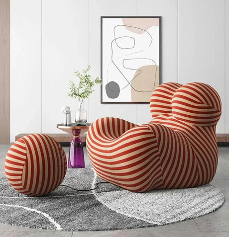 Ergonomic Red Polyester Foam Armchair With Support - Omega Lifestyles