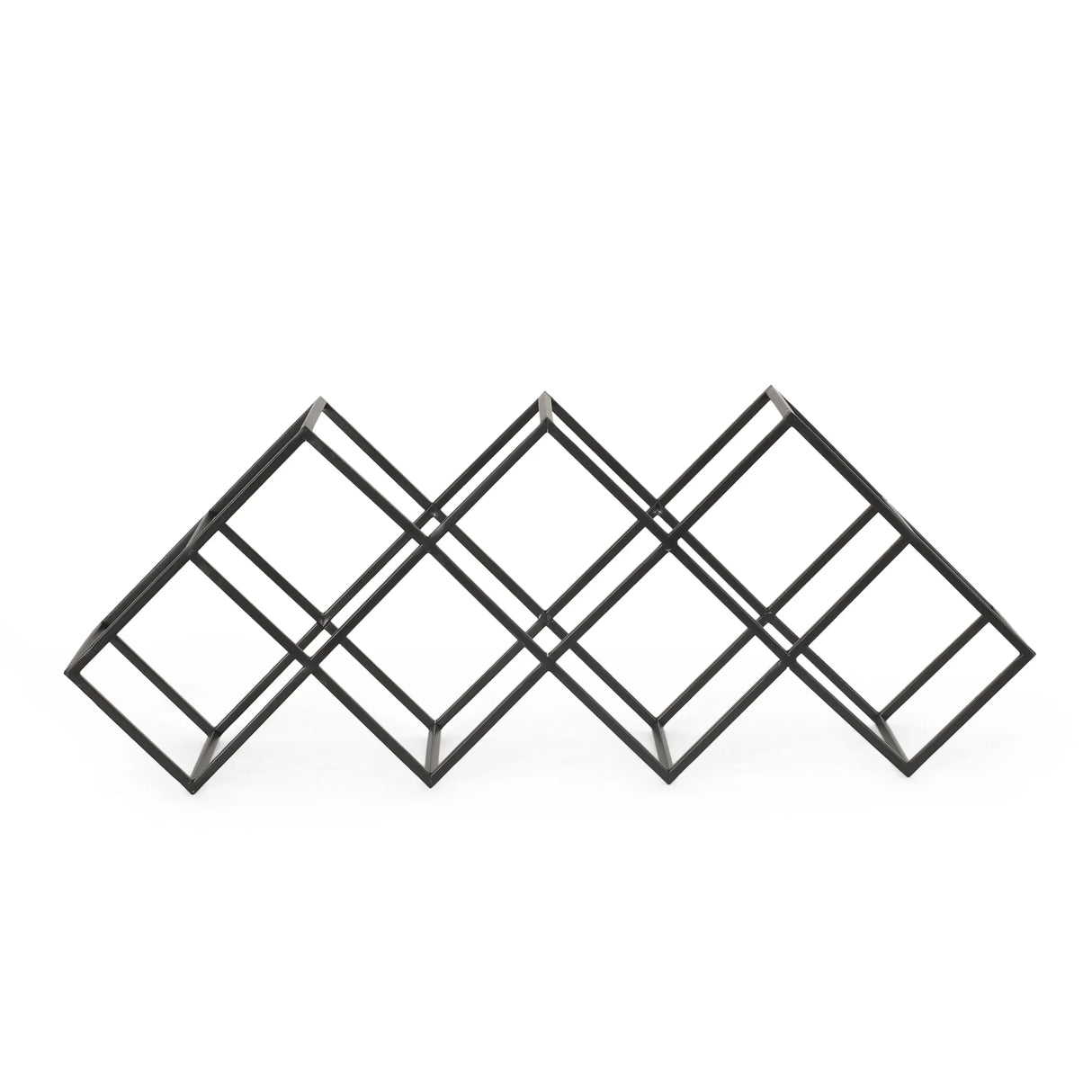 Modern Industrial Iron 7-Bottle Tabletop Wine Rack - Omega Lifestyles