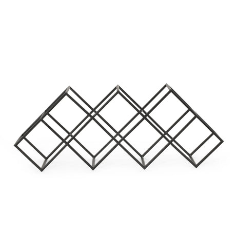 Modern Industrial Iron 7-Bottle Tabletop Wine Rack - Omega Lifestyles