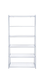 High Gloss Chrome Finish Synthetic Wood Bookshelf - Omega Lifestyles