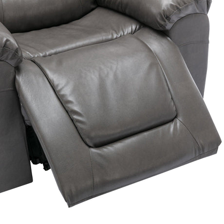 Grey PU Manual Reclining Rocking Swivel Recliner Chair - Omega Lifestyles