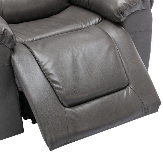 Grey PU Manual Reclining Rocking Swivel Recliner Chair - Omega Lifestyles
