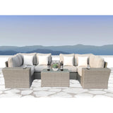 10-Piece Outdoor Wicker Seating Group With Cushions - Omega Lifestyles