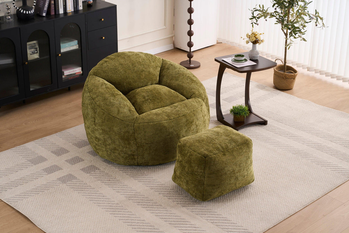 Extra Soft Memory Foam Bean Bag Chair With Chenille Cover - Omega Lifestyles