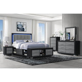 Modern King Storage Bed Frame With Bookcase Headboard - Omega Lifestyles