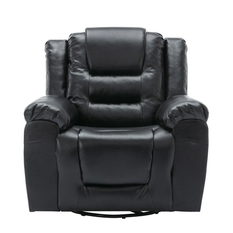 Manual Rocking 360-Degree Swivel Recliner Chair With PU Upholstery - Omega Lifestyles