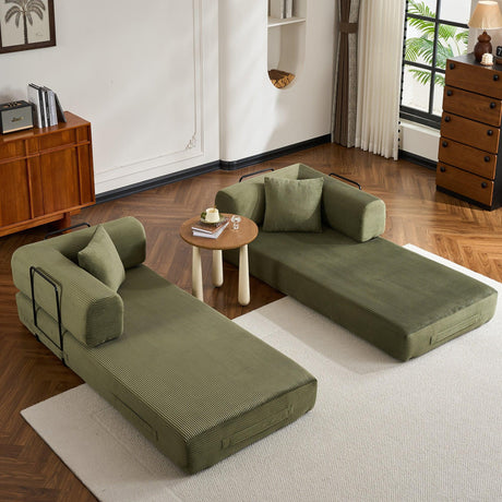 Convertible Corduroy 4-in-1 Sleeper Sofa Bed - Omega Lifestyles