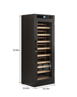 Temperature-Controlled Multi-Tiered Black Wood Wine Cabinet - Omega Lifestyles