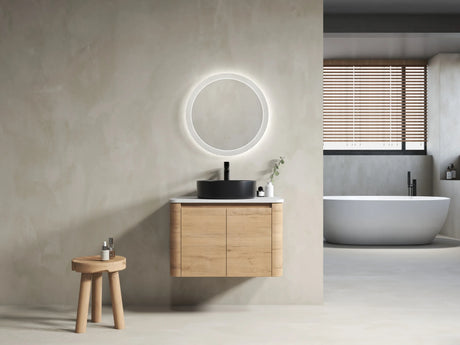 30-Inch Wall-Mounted Bathroom Vanity With Ceramic Sink - Omega Lifestyles