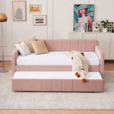 Twin Velvet Upholstered Daybed Frame With Trundle - Omega Lifestyles