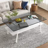 Set Of 3 Modern Tempered Glass Coffee End Tables - Sleep Galleria