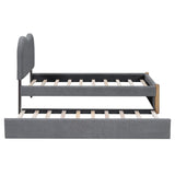 Twin Upholstered Platform Bed Frame With Trundle and Headboard - Omega Lifestyles