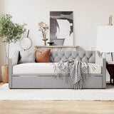 Twin Upholstered Velvet Daybed With Pop-Up Trundle - Omega Lifestyles