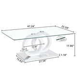 Modern Minimalist Glass Top MDF Coffee Table - Omega Lifestyles