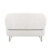 Ivory Faux Fur Upholstered Storage Bench With Gold Legs - Omega Lifestyles