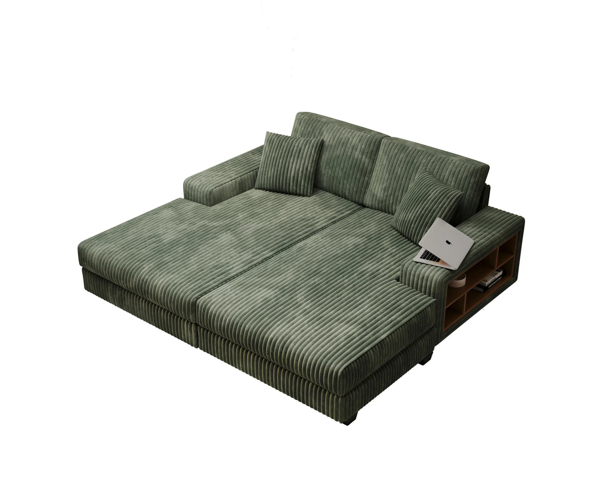 Convertible Corduroy Fabric Oversized Double Lounge Sofa Chair - Omega Lifestyles