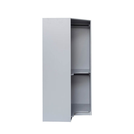 Polygon Corner Space-Saving Gray Particle Board Wardrobe - Omega Lifestyles