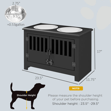 Elevated Dog Bowl Stand With Storage Cabinet - Sleep Galleria