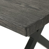 Outdoor Aluminum Dining Table With Steel Frame Gray Black - Omega Lifestyles