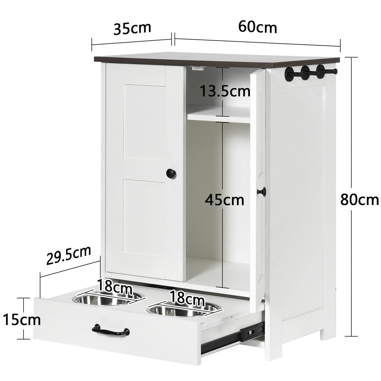 Hidden Pull-Out Dog Feeding Station With Bowls - Sleep Galleria