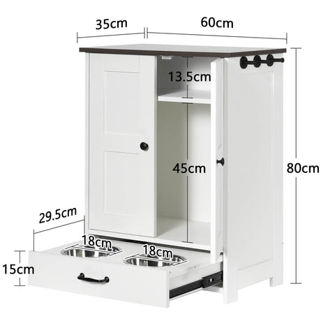 Hidden Pull-Out Dog Feeding Station With Bowls - Sleep Galleria