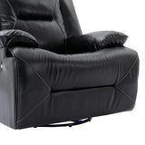 Manual Black Leather Gel Recliner Chair With LED Light Strip - Omega Lifestyles