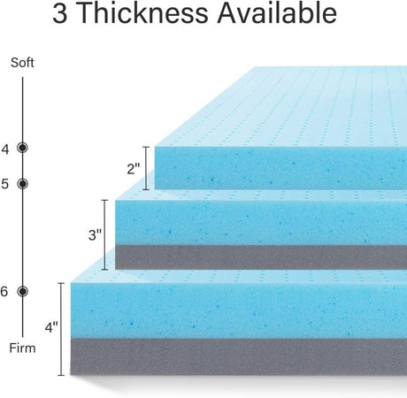 3-Inch Gel Infused Memory Foam Mattress Topper for Pressure Relief - Sleep Galleria