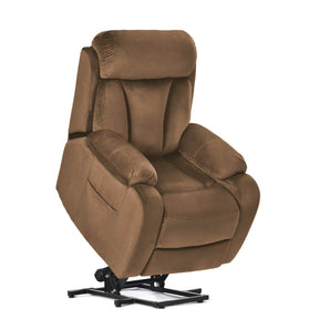 Brown Cashmere Fabric Power Lift Chair Recliner - Omega Lifestyles