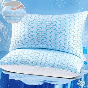 Set of 2 Cooling Gel Memory Foam Pillows - Omega Lifestyles