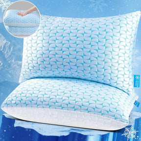 Set of 2 Cooling Gel Memory Foam Pillows - Omega Lifestyles
