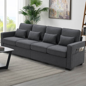 Modern Linen Fabric 4-Seater Sofa - Omega Lifestyles
