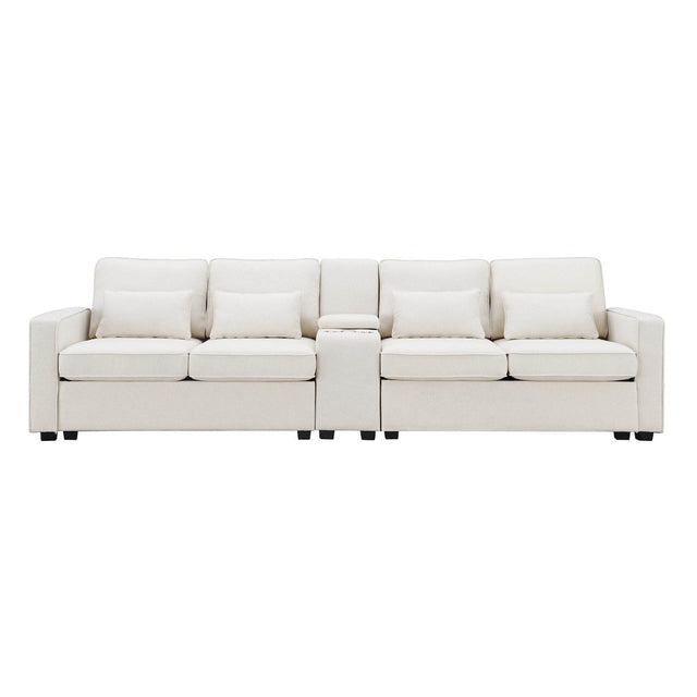 Modern Linen Upholstered Sofa for Four - Omega Lifestyles