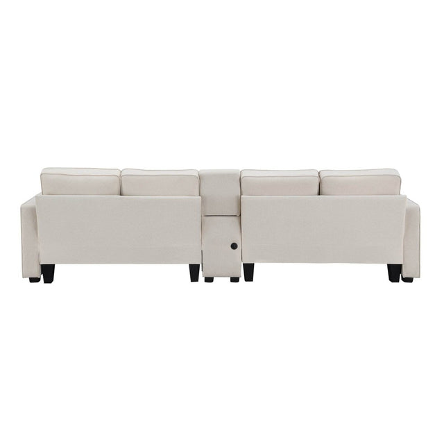 Modern Linen Upholstered Sofa for Four - Omega Lifestyles